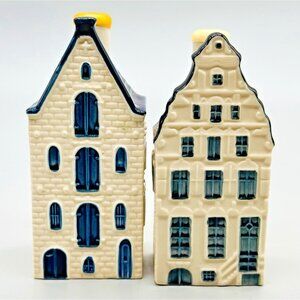 KLM Blue Delft Porcelain Houses BOLS Amsterdam 53 and 54 Sealed Empty Lot of 2